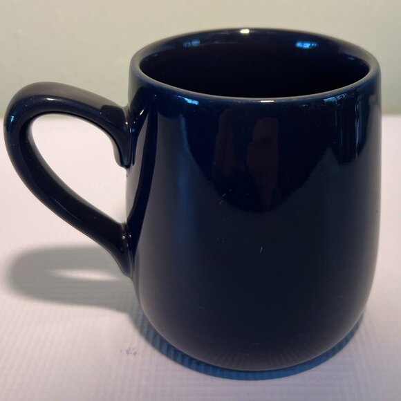 THRESHOLD “Good Morning CRABBY (crossed out) Lovely” Cobalt Blue Stoneware Mug - Picture 3 of 7